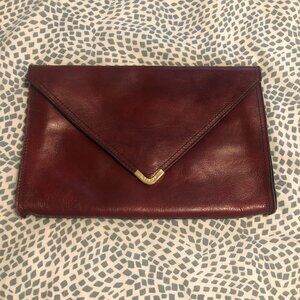 Burgundy Leather Clutch
